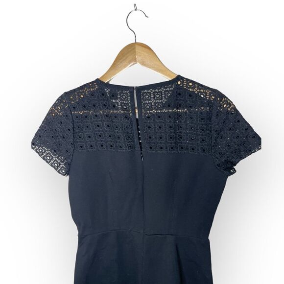 J. Crew Black Eyelet Dress #A2982 Size 6 - Picture 9 of 9